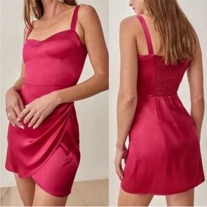 NEW Reformation Fonda Silk Mini Dress, Valentine’ day, galentines